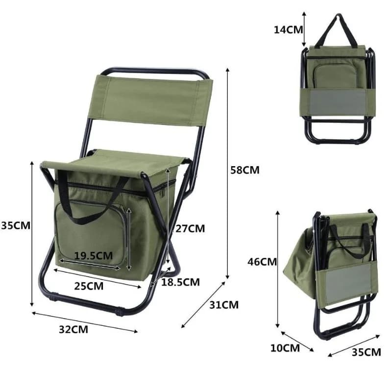 Sac-chaise pliable 3-en-1 camouflage pour pêche camping et glace portable