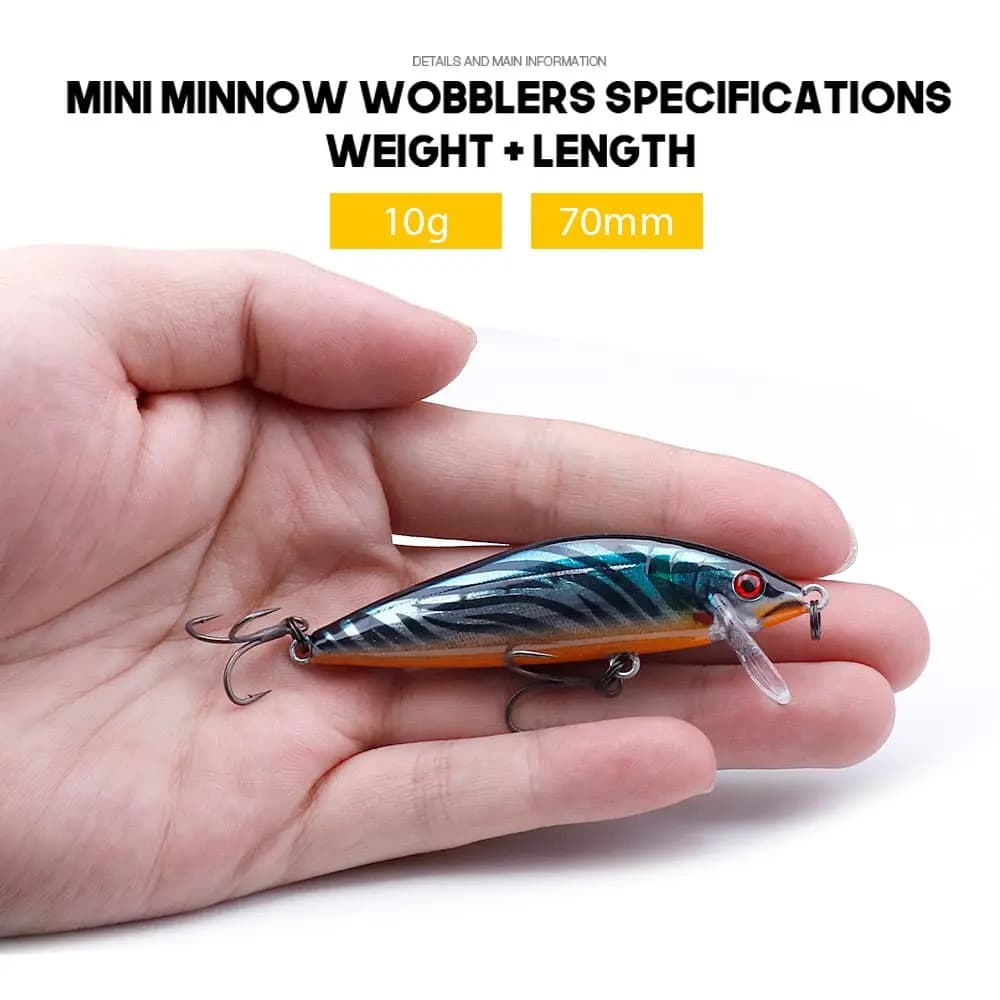 Leurre minnow coulant VTAVTA 7cm/10g pour truite et brochet, appât dur jerkbait pêche en eau douce
