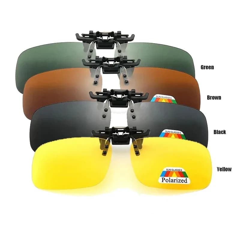 Clip solaire polarisé pour lunettes de myope - Conduite et pêche vision nocturne réglable