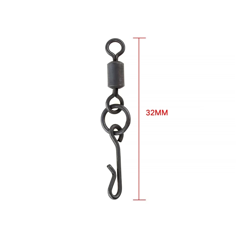 20 émerillons rapides pour pêche à la carpe - AG140 avec snap quick change pour montages