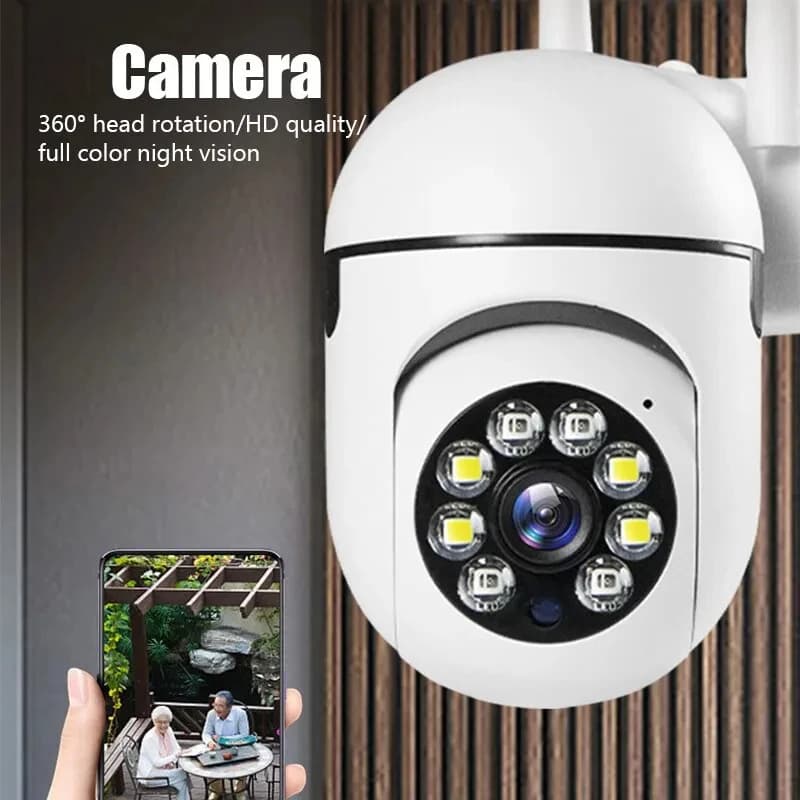 Caméra surveillance sans fil A7 360° interphone 1080P sécurité maison vision nocturne HD pêche