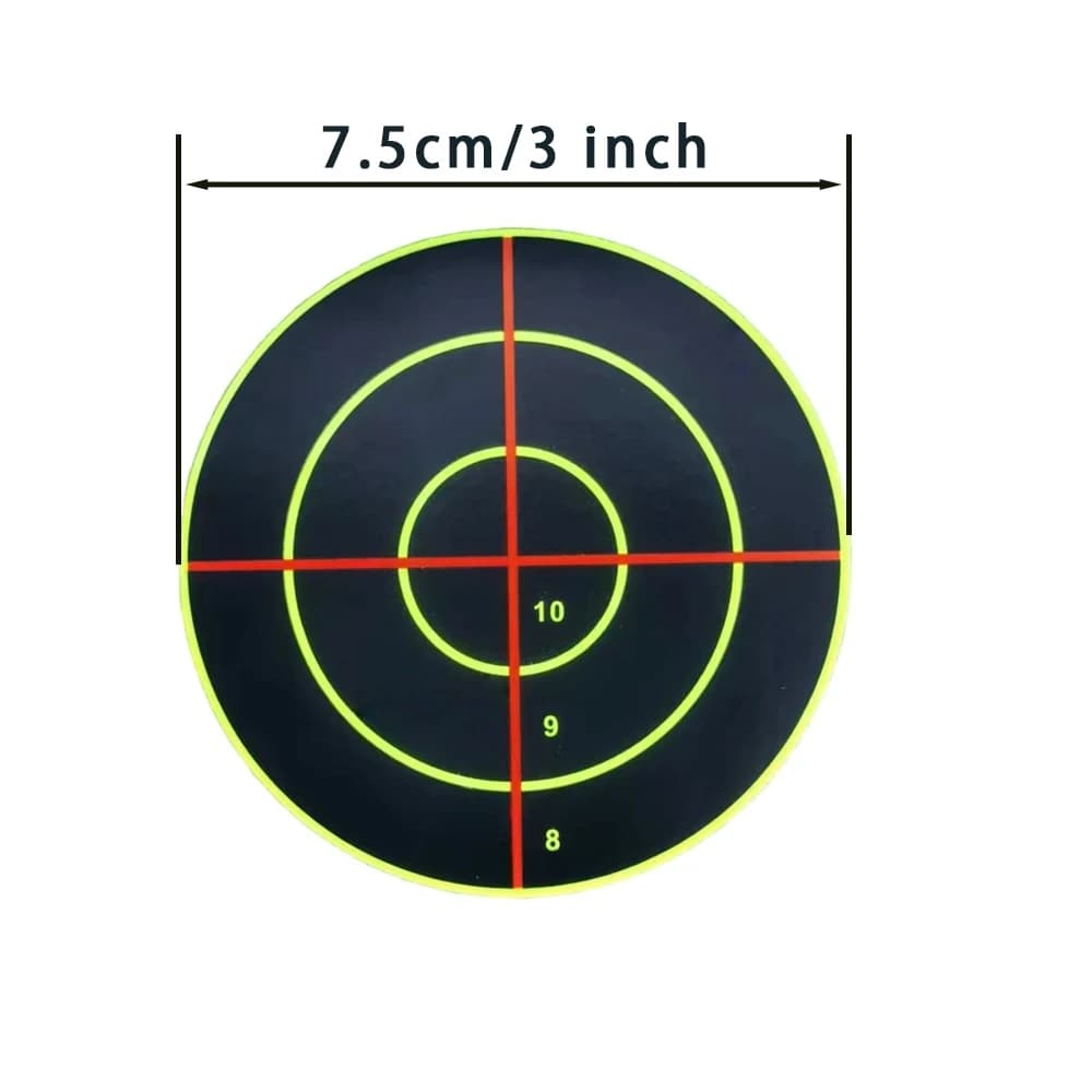 100 cibles adhésives 7,5 cm croix éclaboussantes colorées pour entraînement tir pêche sportive