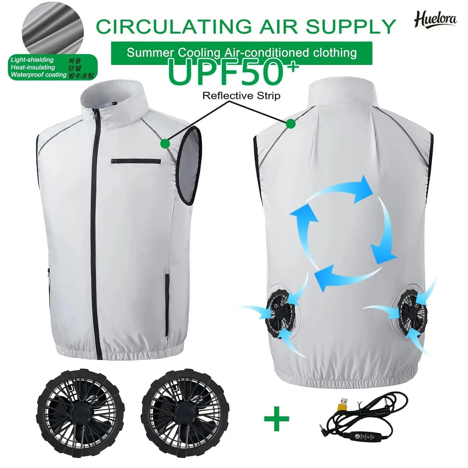 Veste réfrigérante ventilée été pêche tactique - Veston climatiseur portable sans manches rafraîchissant outdoor