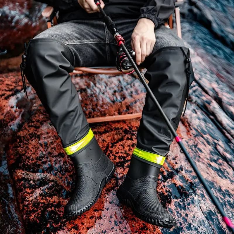 Bottes de pluie hautes tendance pour couple pêche extérieure imperméables anti-dérapantes longue durée