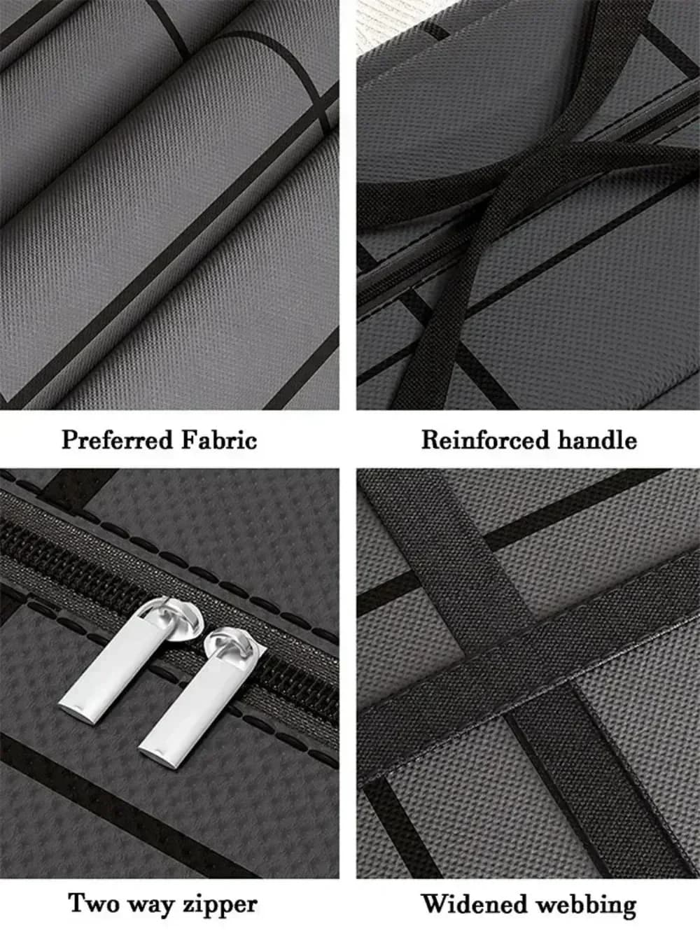 Sac de rangement grande capacité composite noir - Zippé étanche poussière et humidité charge lourde