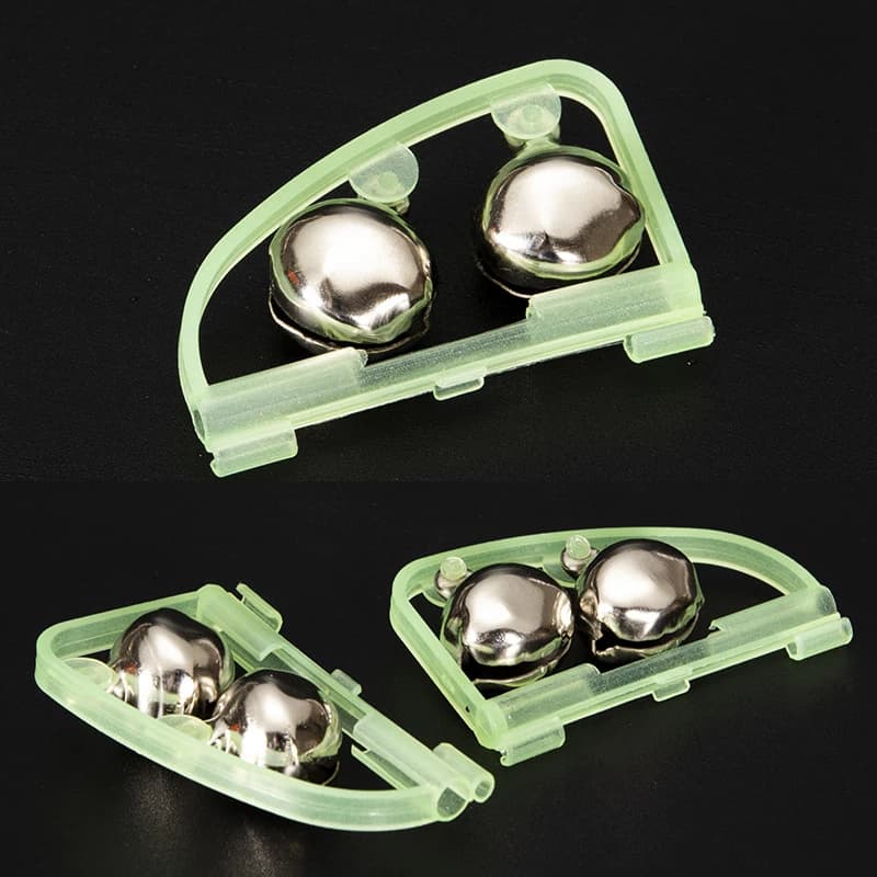 Cloches lumineuses pour pêche en mer - Alarme double pour embouts de canne avec indicateur sonore 5cm