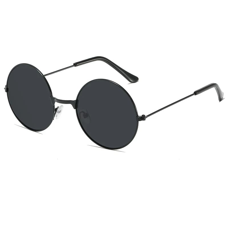 Lunettes de soleil vintage rondes unisexe pour pêche - Cadre métal rouge jaune protection UV marine