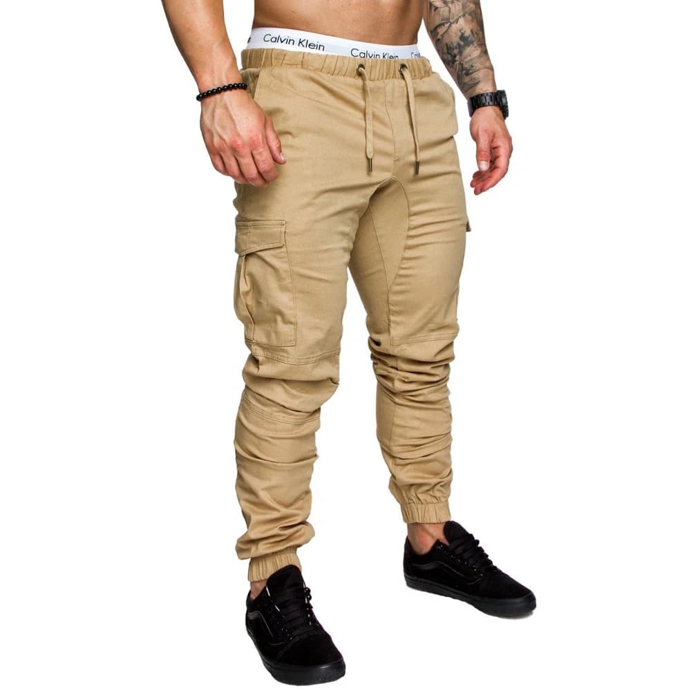 Pantalon cargo élastique homme été avec lacets pour pêche active et mouvements amples