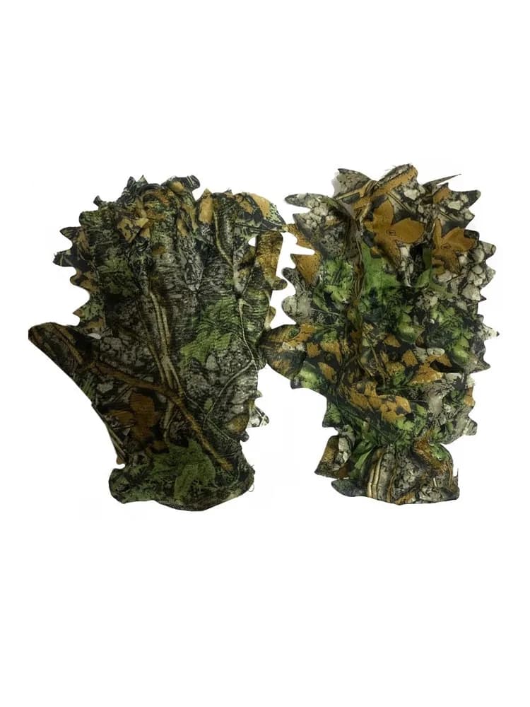 Gants camouflage 3D feuilles d'érable bioniques pêche chasse jungle photographie respirants fins