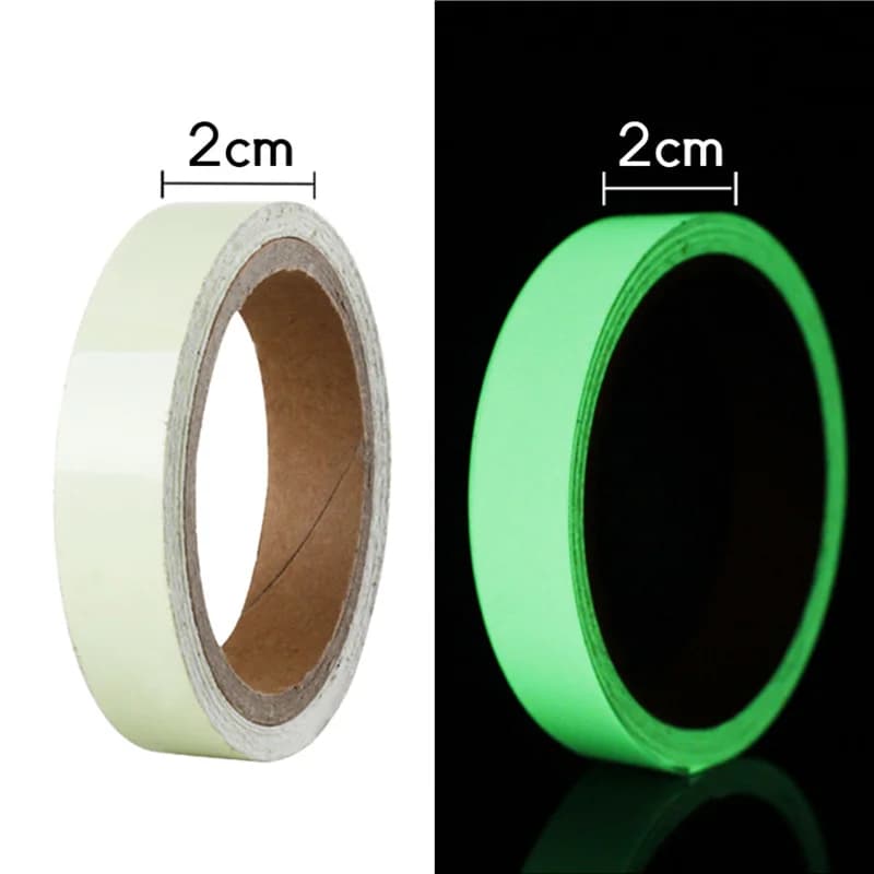 Ruban adhésif fluorescent vert brillant pour pêche, signalisation et décoration, autocollant lumineux dans le noir