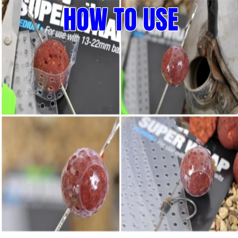 Protecteur d'appâts Super Wrap pour pêche à la carpe - tube perforé rétractable 3 tailles