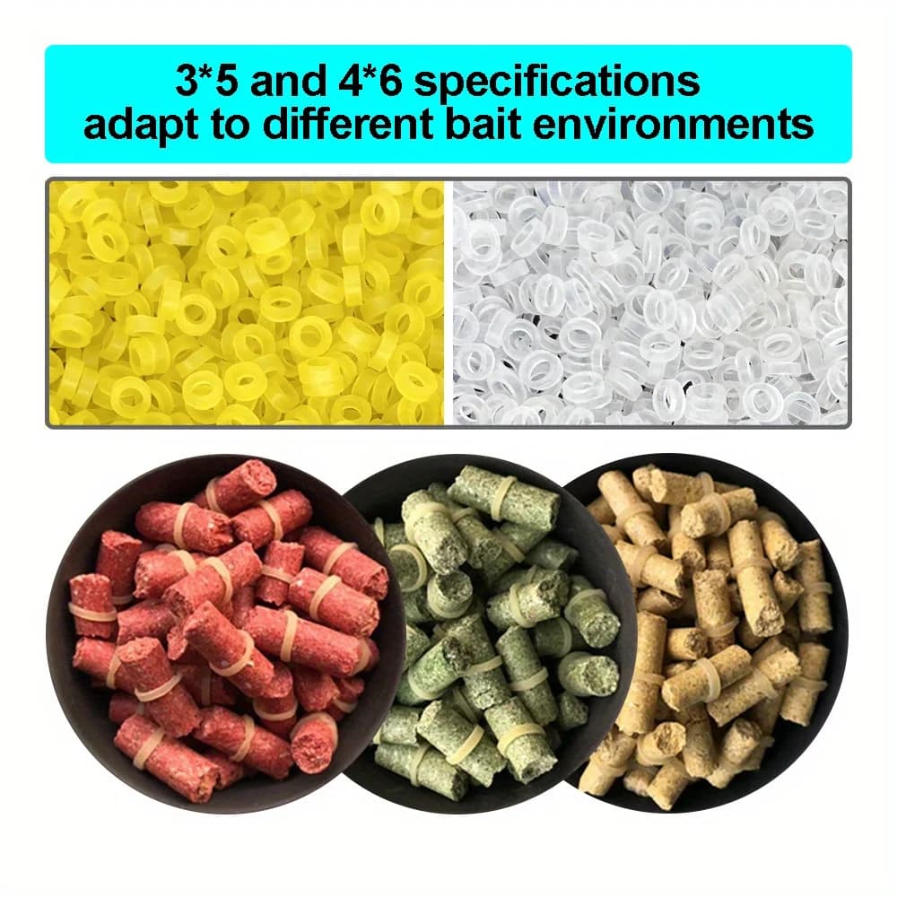 Élastiques à appâts granulés pour pêche à la pellet, 300 700 1000 anneaux élastiques résistants pour
