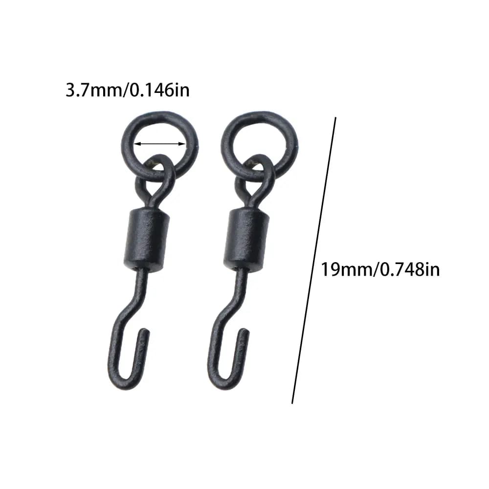 20 connecteurs rapides snap swivels pour montage Ronnie Rig - Accessoires pêche carpe et pêche au coup