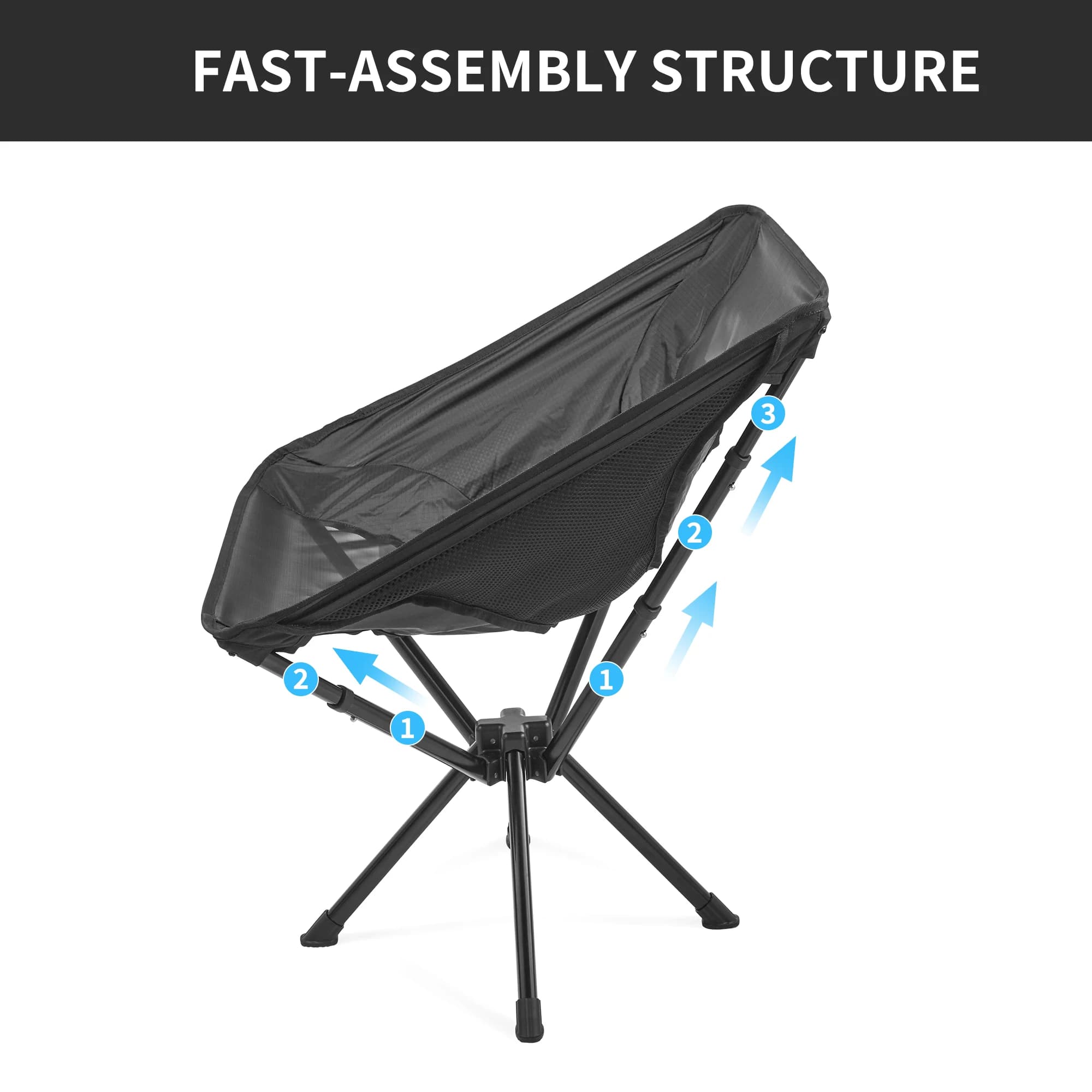 Chaise pliante ultralégère Naturehike Star Moon L03 pour randonnée pêche et montage rapide