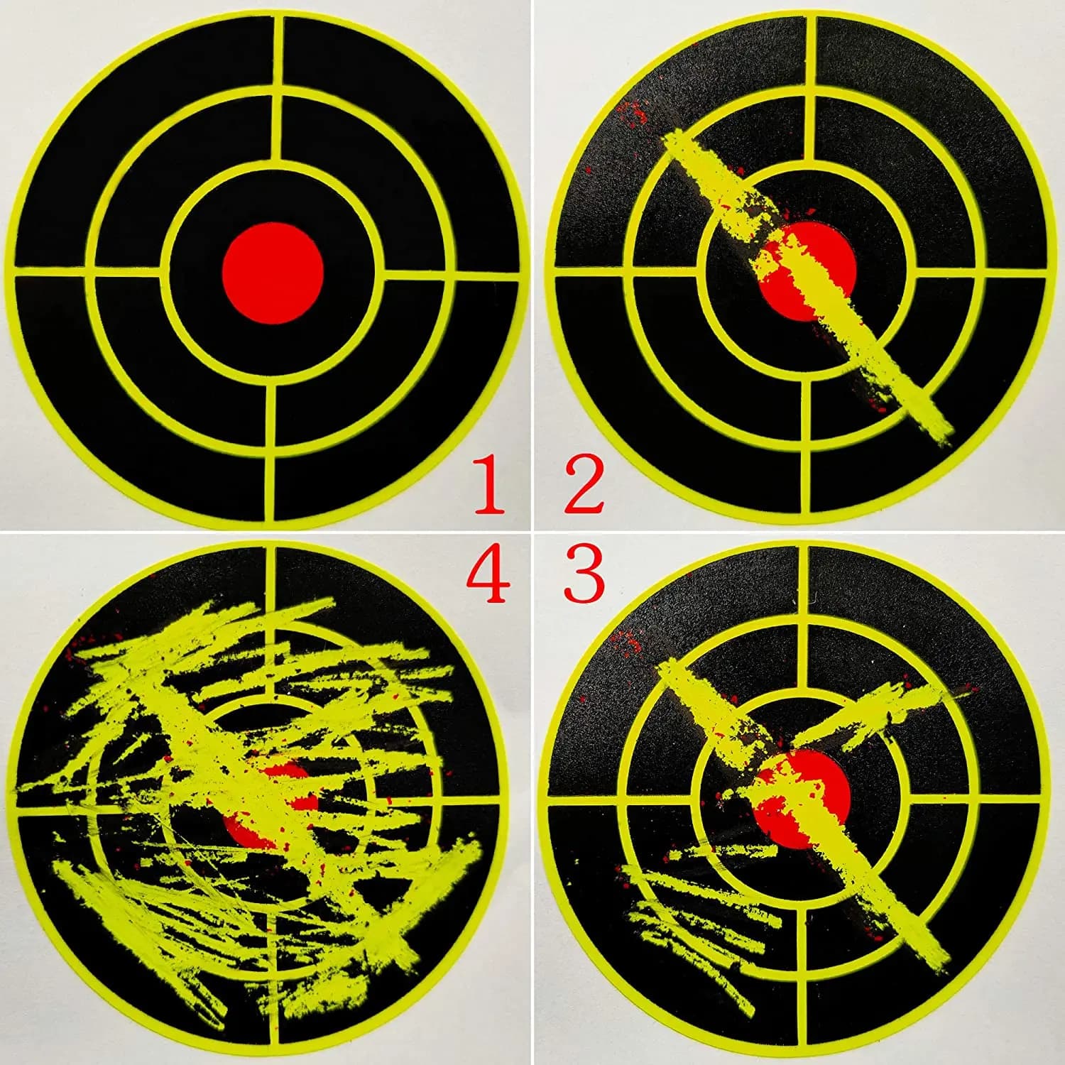 Autocollants cibles réactives 3 pouces fluo jaune impact - Cibles pour BB, plombs et airsoft
