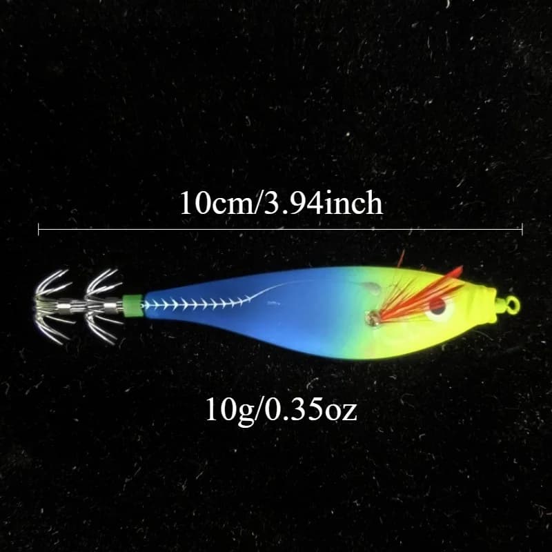 Leurre lumineux horizontal pour calmar 5 pièces Ackibbik, appât crevette et seiche pêche en mer