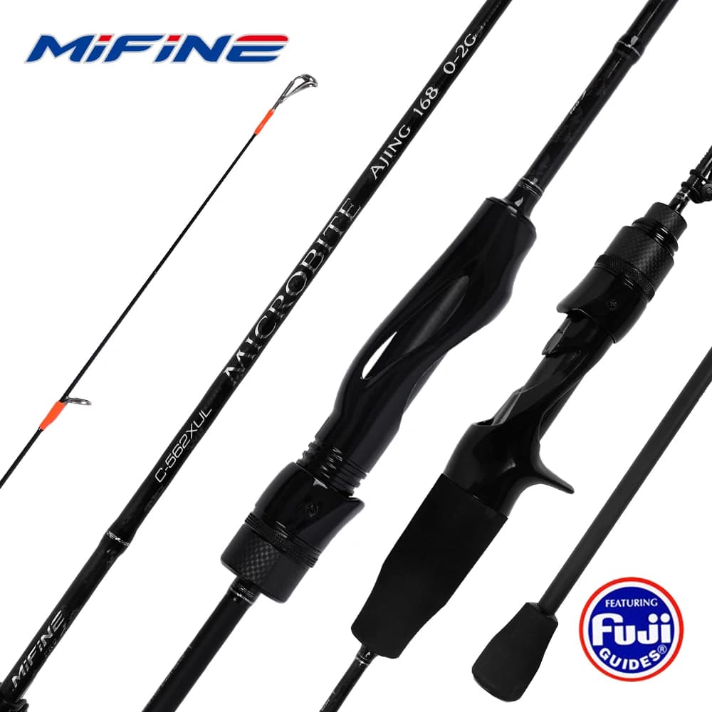 Canne Ajing MIFINE MICROBITE XUL-UL 40T/46T - Pour pêche légère rocheuse eau douce et salée 2g-5g