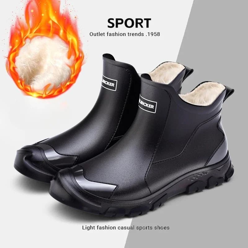 Bottes pluie homme imperméables caoutchouc hiver doublure polaire grandes tailles protection travail cuisine