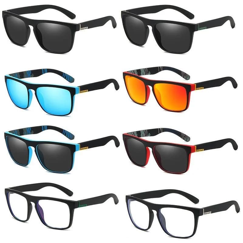 Lunettes de soleil polarisées vintage carrées - Conduite et pêche de luxe UV400 pour hommes et femmes