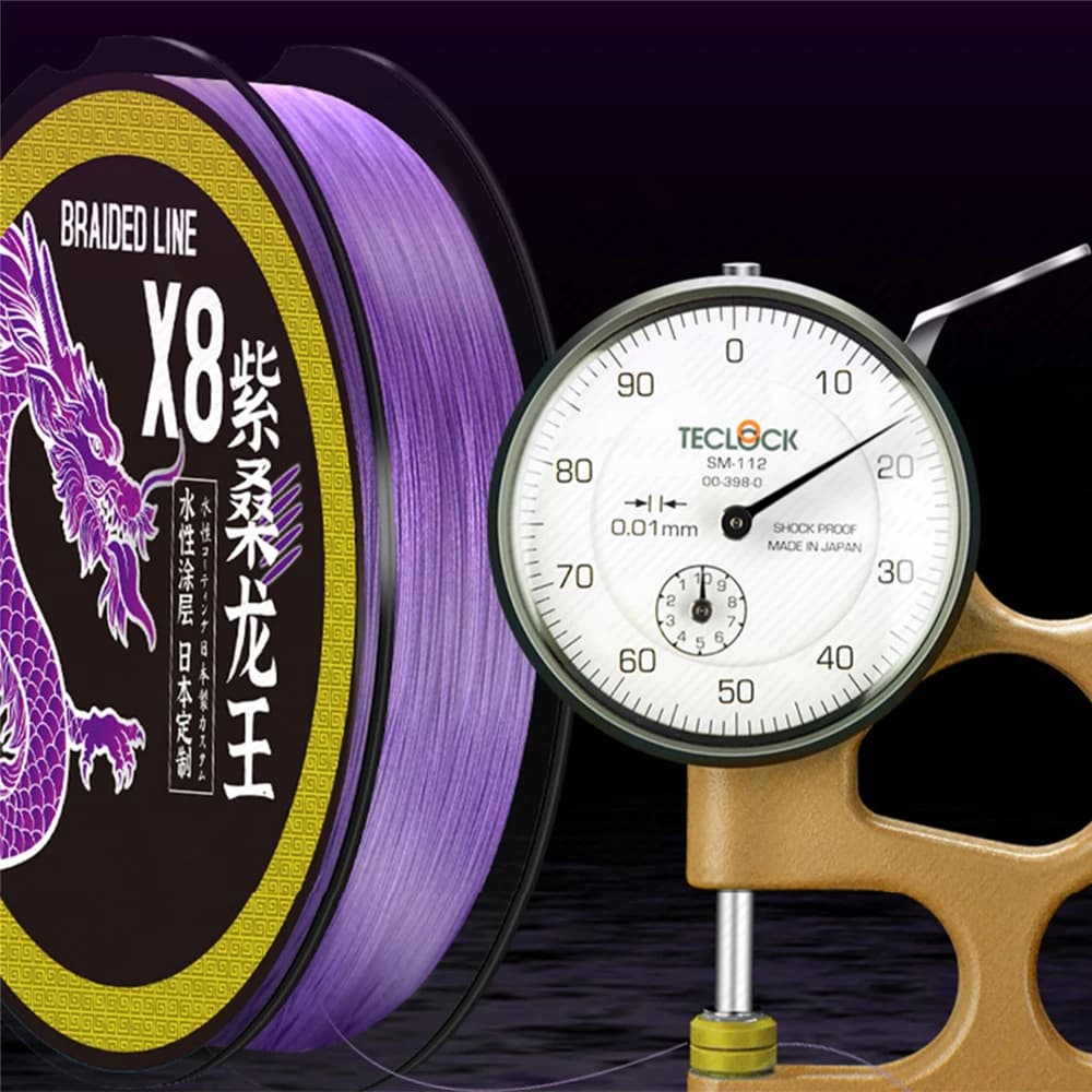 Fil de pêche tressé Thornsline 8X ultra résistant Japon PE violet multifilament carpe