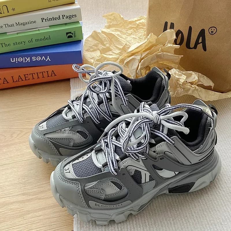 Sneakers design homme femme pêche - Baskets chunky mode unisexe casual sport tendance