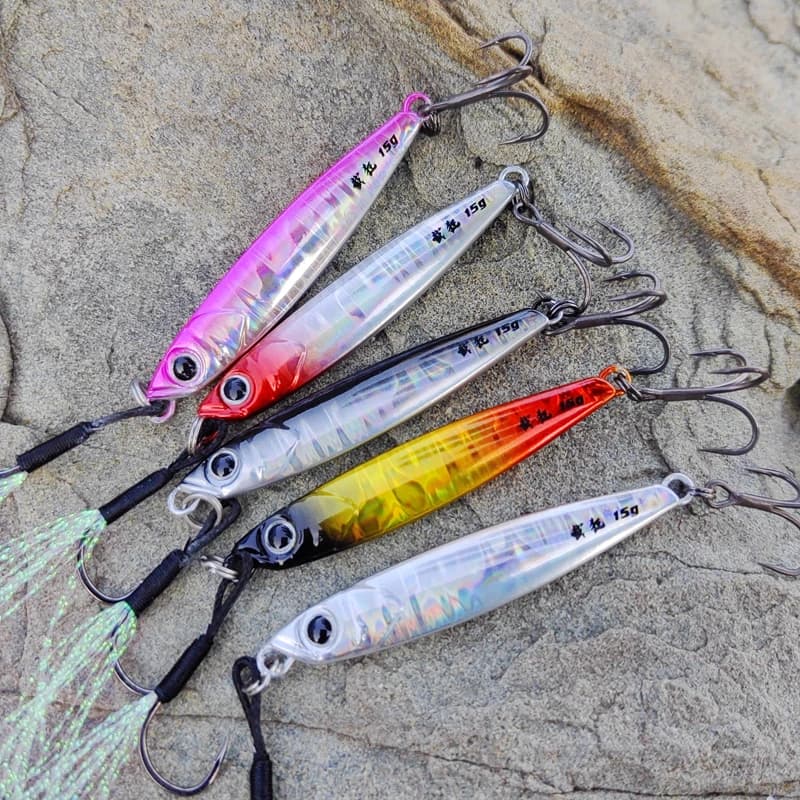Leurre métal Mr JigginG coulant rapide 10 à 40g pour bar et pêche en mer du bord