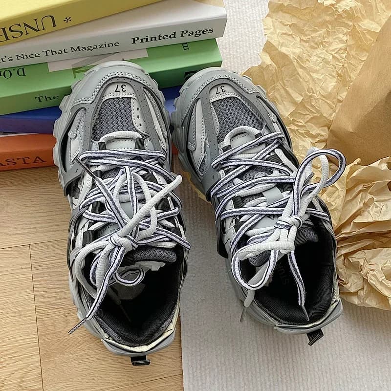 Sneakers design homme femme pêche - Baskets chunky mode unisexe casual sport tendance