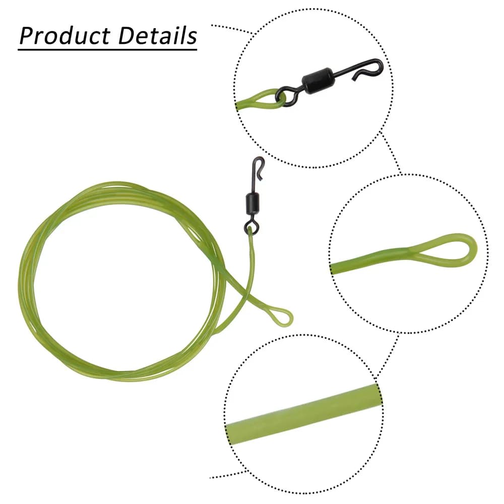 Bas de ligne fluorocarbone 1m 40LB avec émerillon rapide pour pêche à la carpe