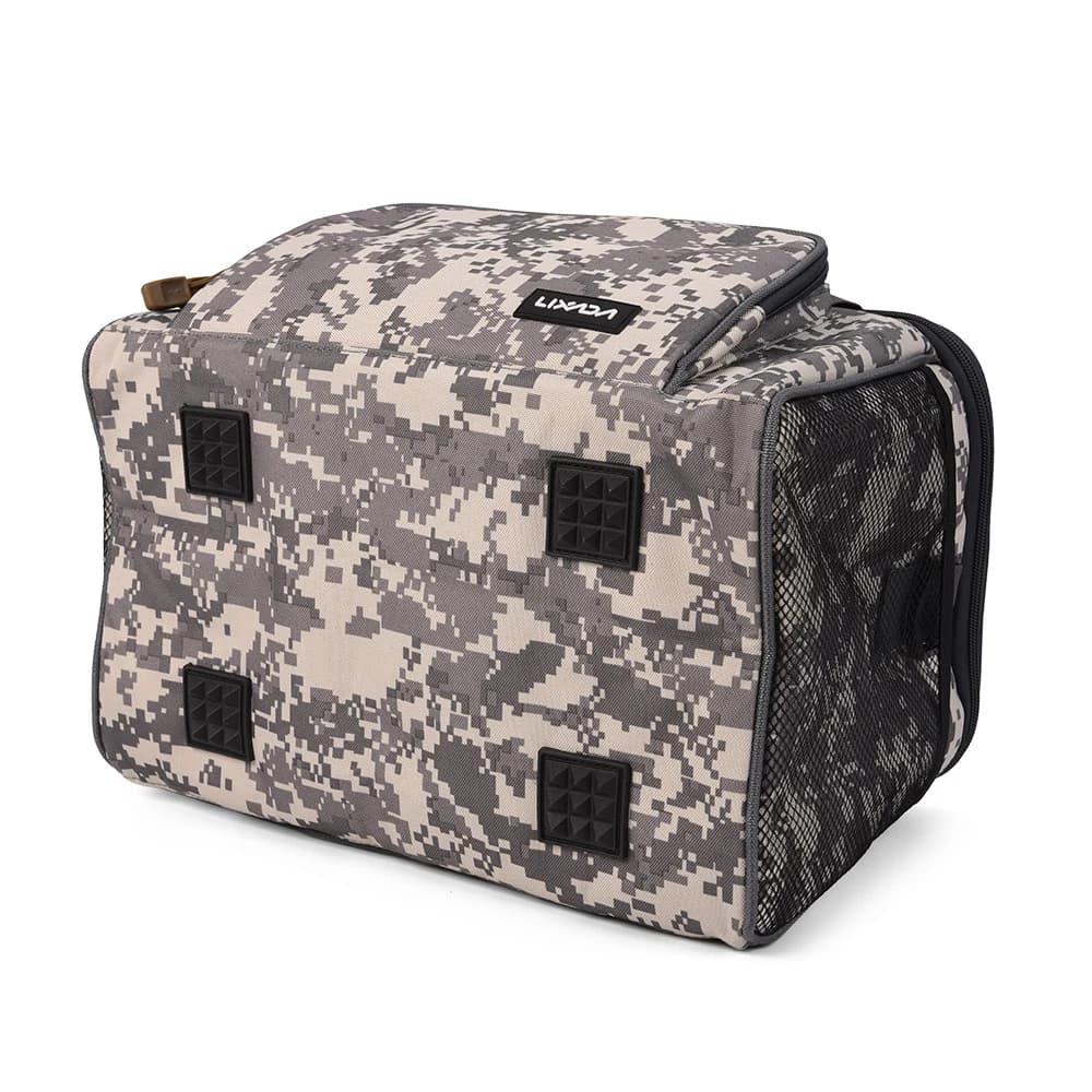 Sac bandoulière pêche multifonction Lixada toile canvas rangement leurres moulinets accessoires