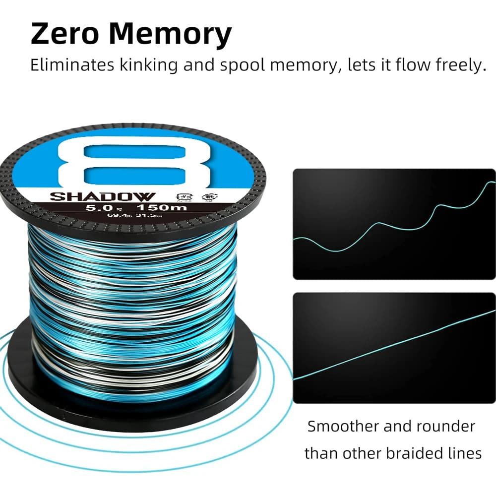 Ligne de pêche Zukibo 1000m 8-12 brins PE multifilament - Super résistante pour eau salée et pêche sportive