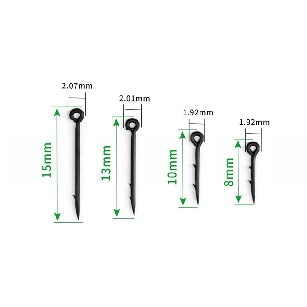 Pics métalliques sting boilies 50-100pcs pour montage hair rig, pêche à la carpe avec appâts