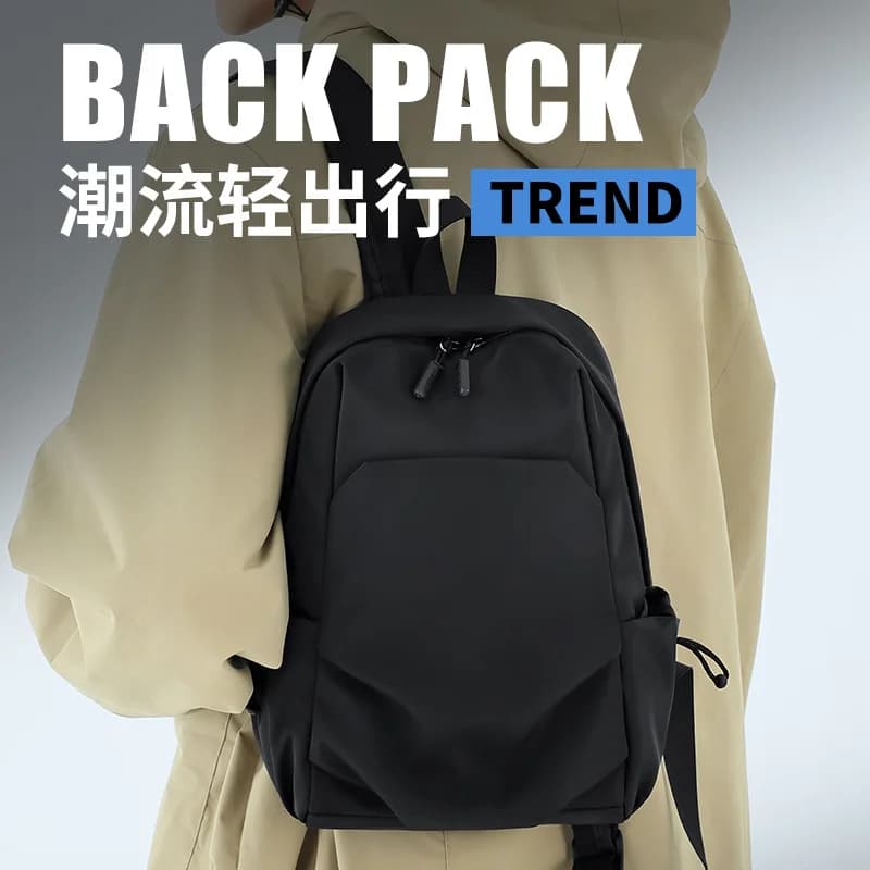 Sac à dos homme noir mini HOMEFISH 2026 imperméable toile école voyage sacoche épaule design