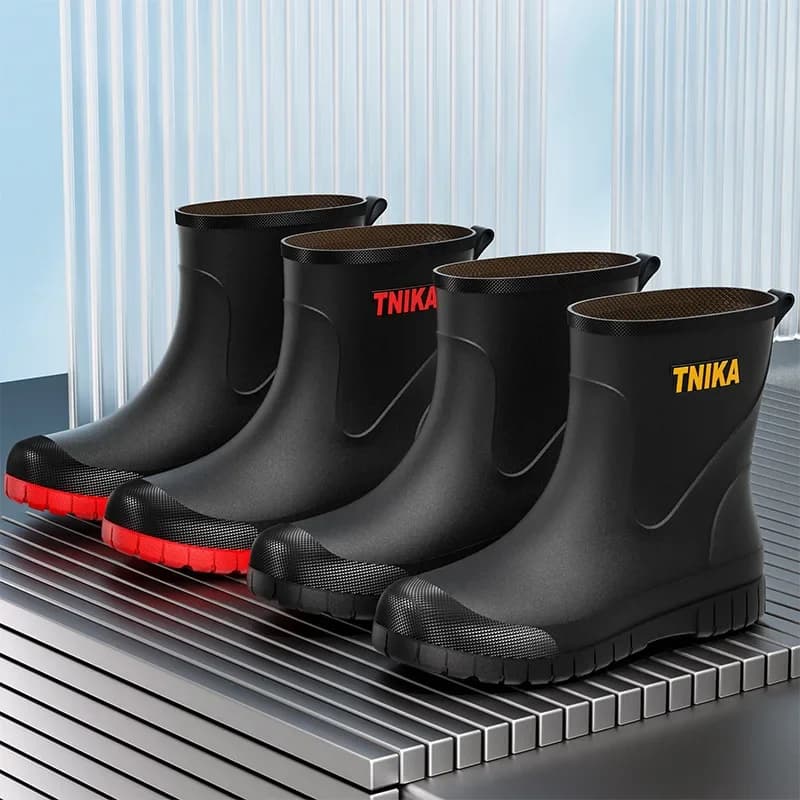 Bottes de pêche mi-mollet imperméables antidérapantes avec semelle EVA - Chaussures réfléchissantes sécurité