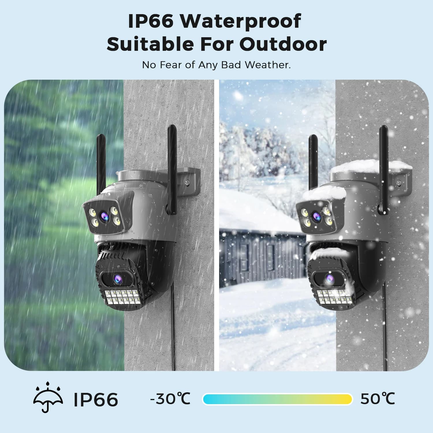 Caméra de surveillance extérieure WiFi 10MP 5K double objectif - Détection IA humaine PTZ automatique