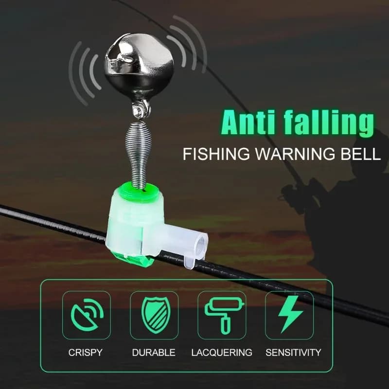 Cloche spirale pêche avec pince - Alarme morsure poisson clip canne signal sonore unique