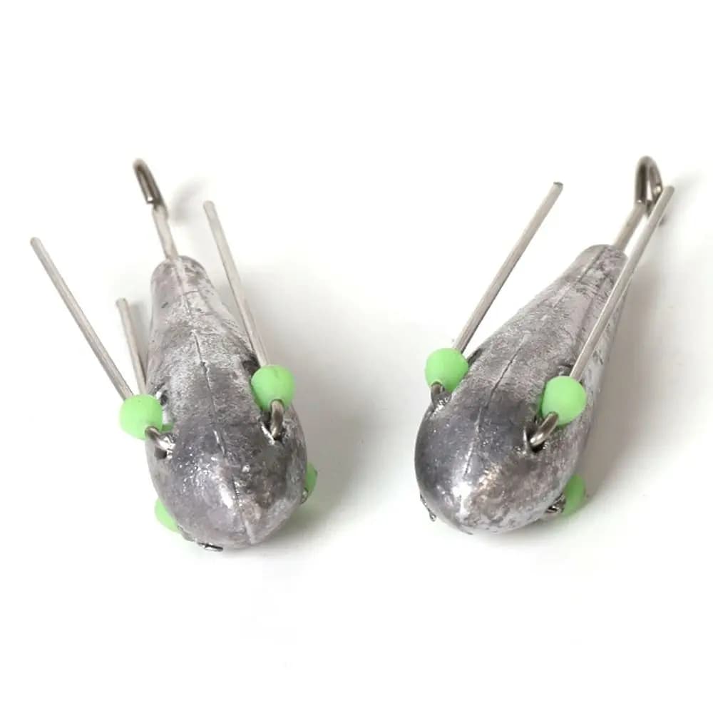 Plomb de pêche mer lumineux en laiton avec perle brillante pour pêche profonde et courants forts