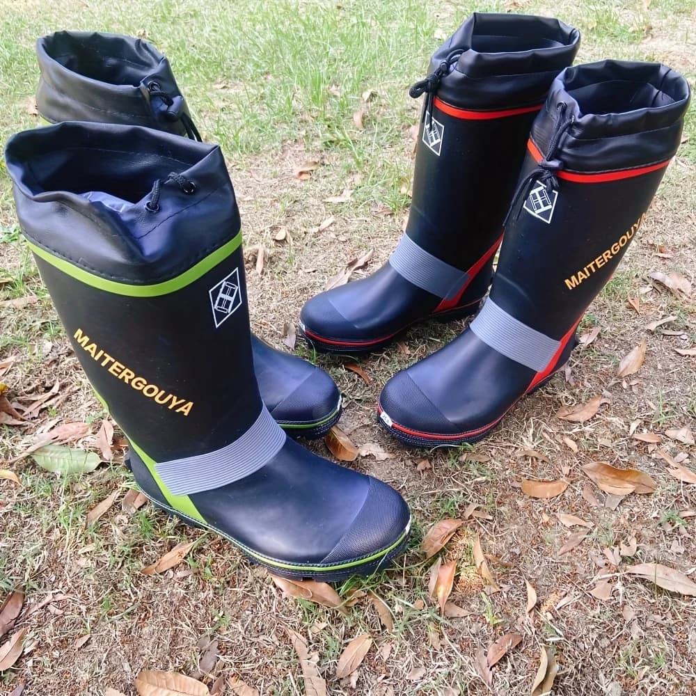 Bottes de pêche imperméables Secure-Fit hommes antidérapantes avec crampons acier - Bottes de pluie style pêche