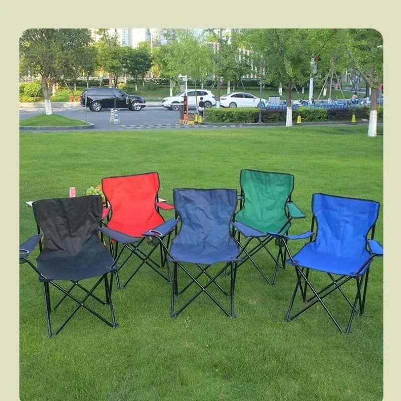 Chaise camping pliante avec porte-gobelet - Siège pliable extérieur sport plage pêche jardin Oxford
