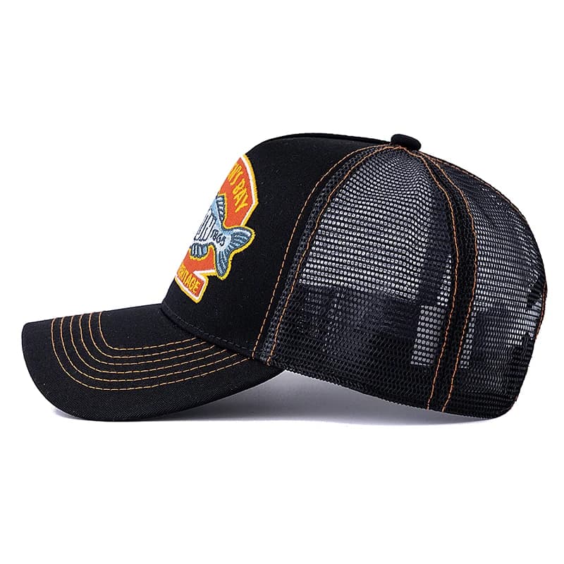 Casquette trucker pêche mesh respirante - Grand logo poisson pêcheur sportif été snapback