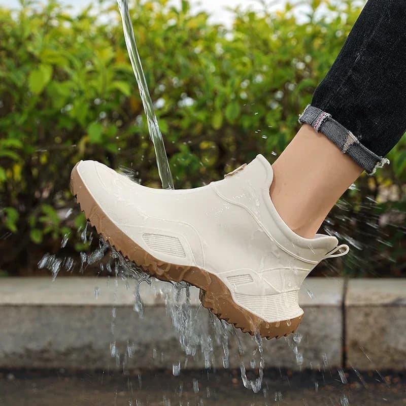 Chaussures pluie homme courtes imperméables anti-usure bottes caoutchouc pêche cuisine jardin