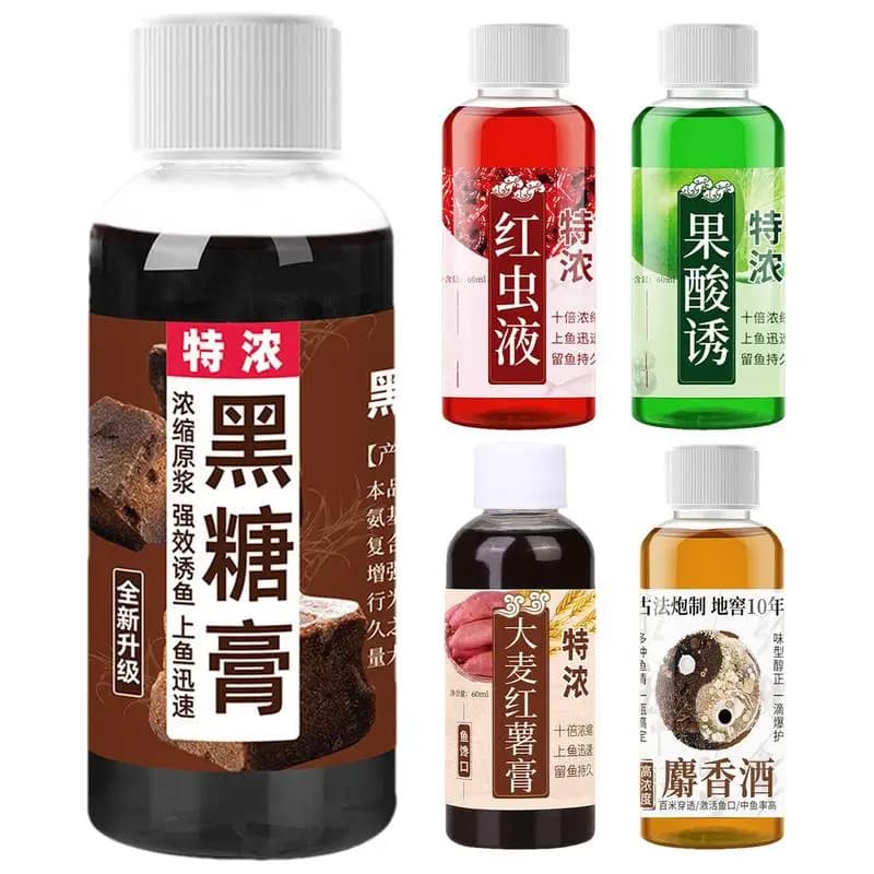 Concentré attractant poissons 60ml - Liquide ver rouge haute concentration pour truite, cabillaud, carpe, perche