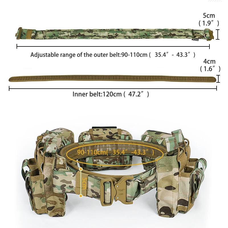 Ceinture tactique 7 en 1 ARTEX avec pochette chargeur - Équipement pêche airsoft polyvalent
