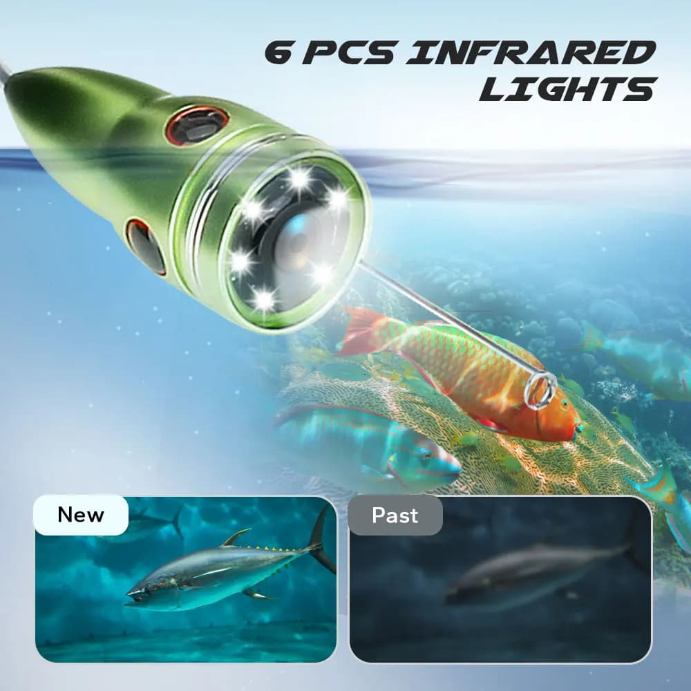 Kit caméra vidéo sous-marine GAMWATER 1000TVL avec écran 7 pouces et LED IR/blanc pour pêche sur glace