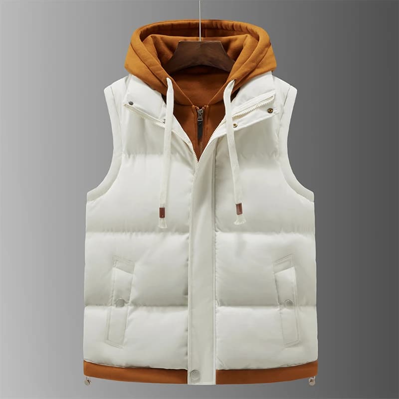 Gilet capuchon unisexe thermique automne doux coton épais pour homme pêche confortable casual