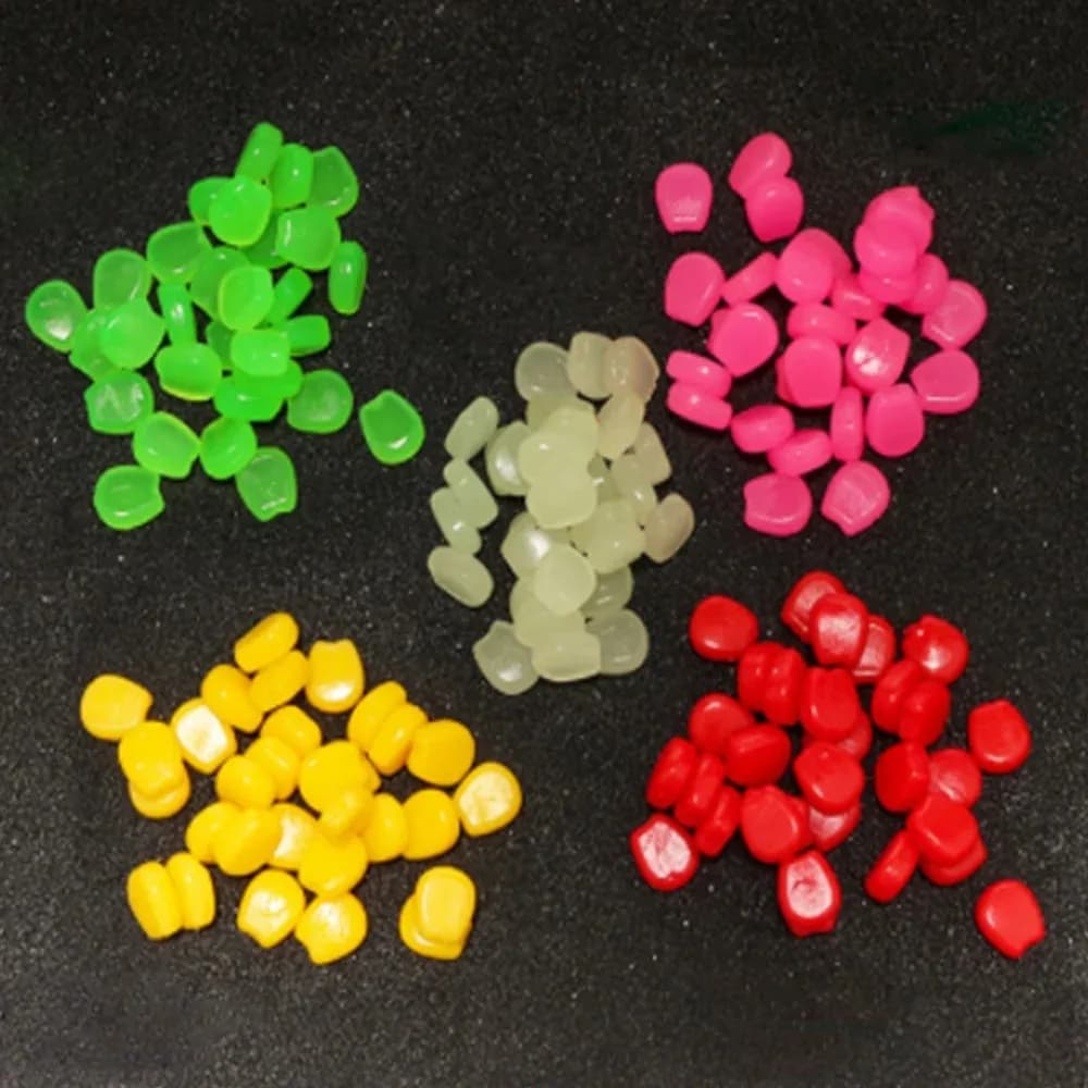 Bouillettes flottantes silicone 50 pièces saveur maïs herbe - Appâts artificiels pêche carpe pellets souples