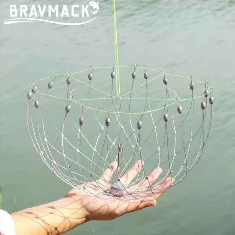 Piège à poissons et crabes automatique en acier - Filet à ouverture automatique pour pêche en mer