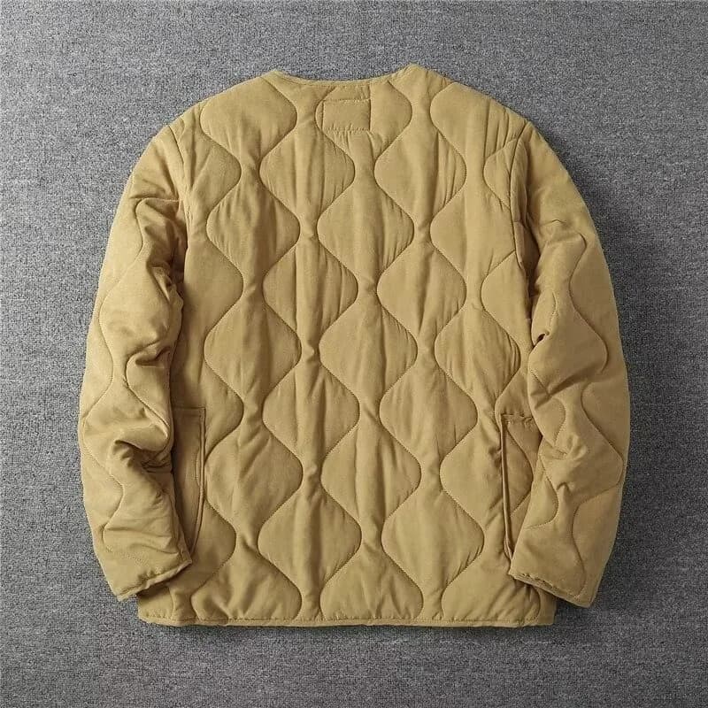 Veste matelassée M65 vintage homme hiver - Cardigan multi-poches pêche - Manteau épais khaki chasse