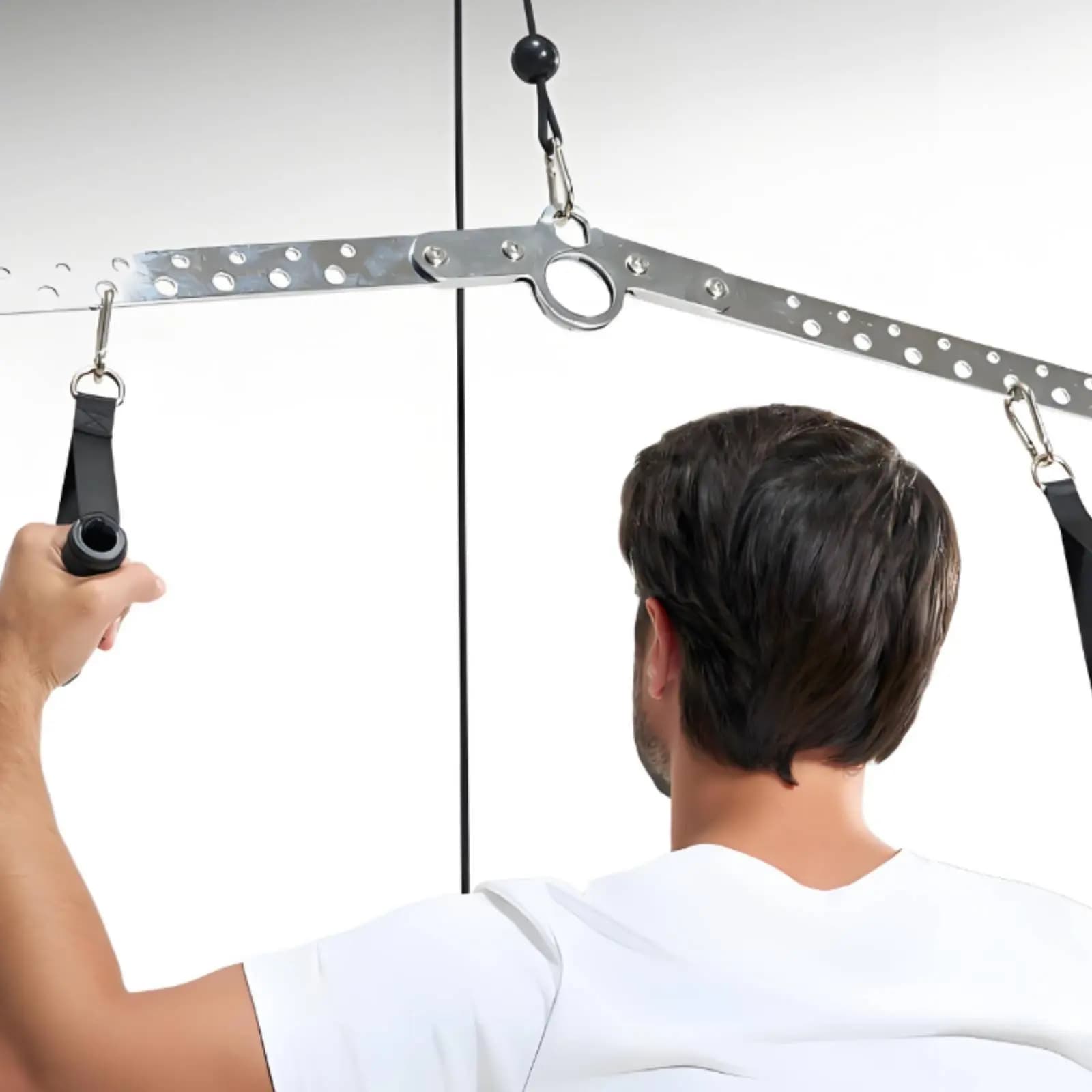 Barre de tirage dorsal réglable en acier robuste pour haltérophiles - Barre dorsale durable