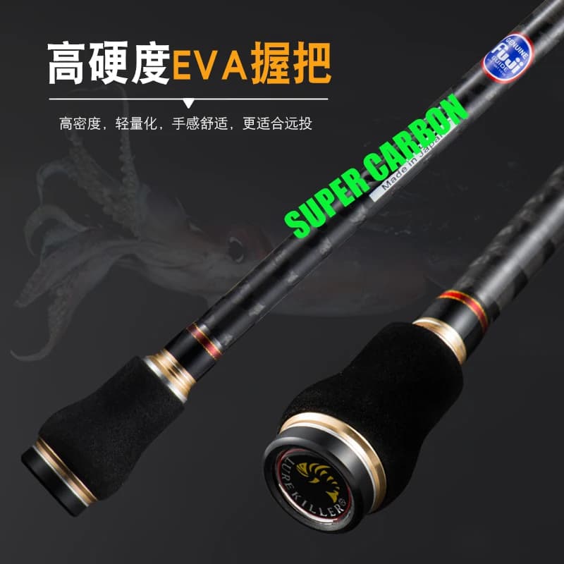 Canne à pêche pour calmar Lurekiller Japan Full Fuji K guide - Modèles 762ML/832M/862M PE 0.4-1.2
