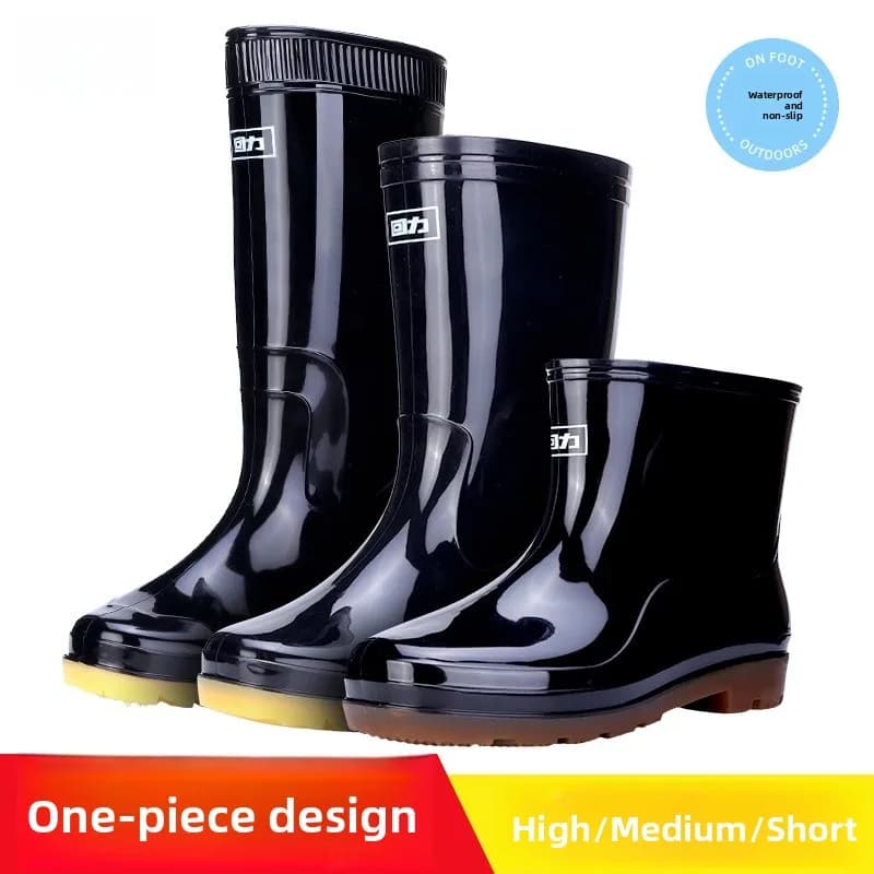 Bottes de pêche imperméables homme hautes avec doublure polaire et semelle anti-dérapante résistante